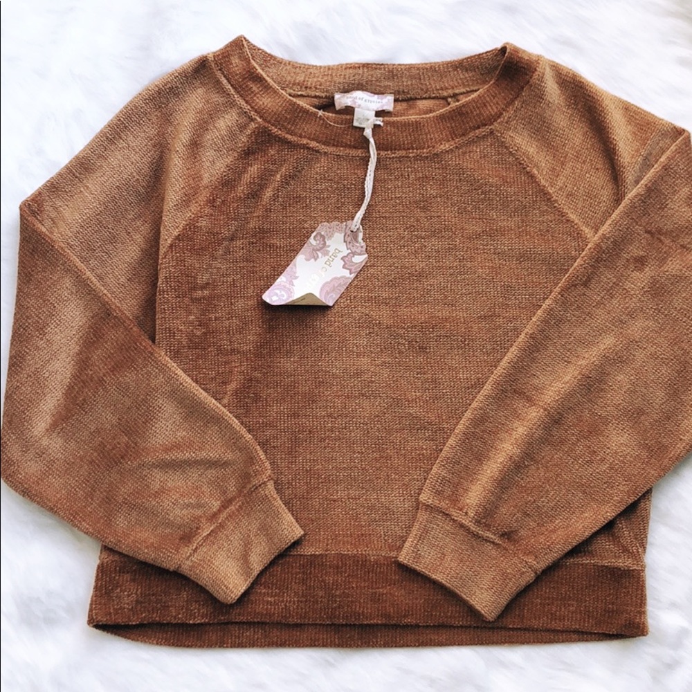 NWT BAND OF GYPSIES DARK STAR CHENILLE SWEATER SM - Picture 1 of 6